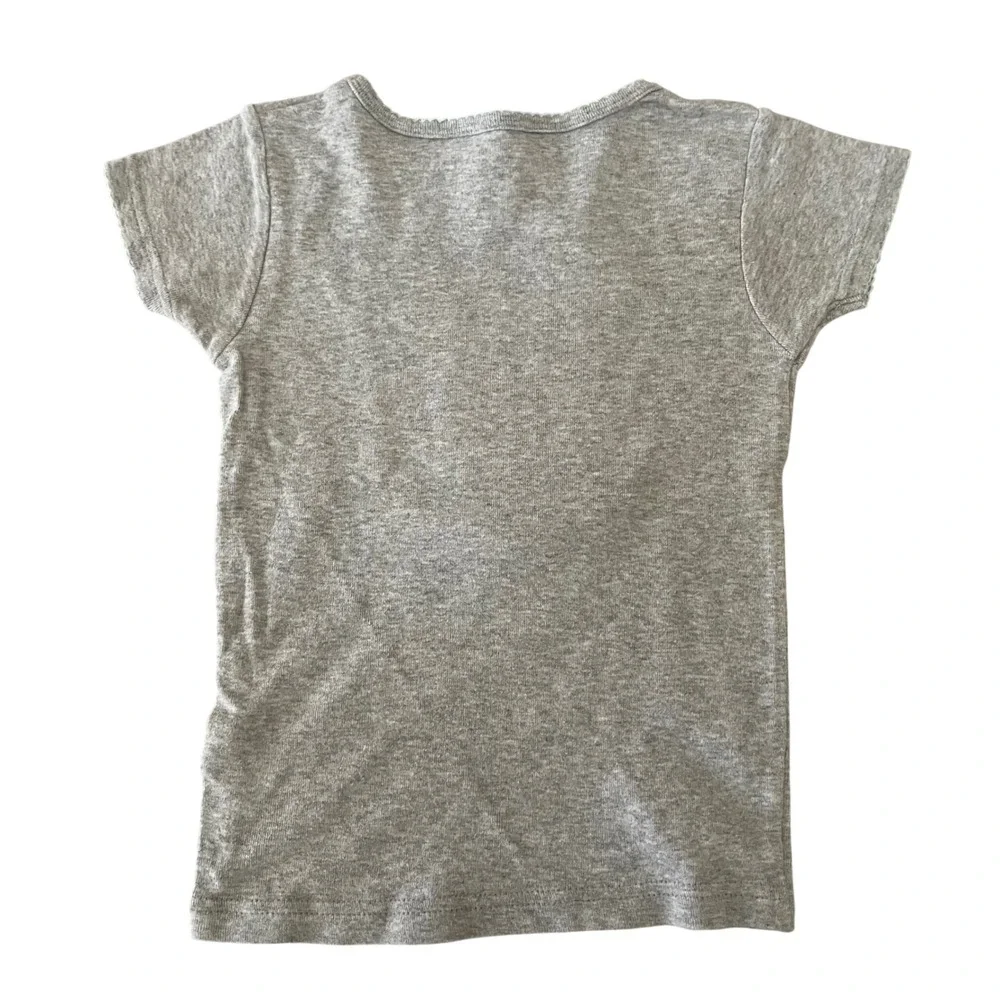 Carters Girls Gray Owl Heart Applique Short Sleeve T‎ Shirt Size 5